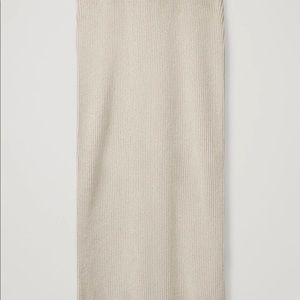 COS Ribbed Knitted Skirt in Beige